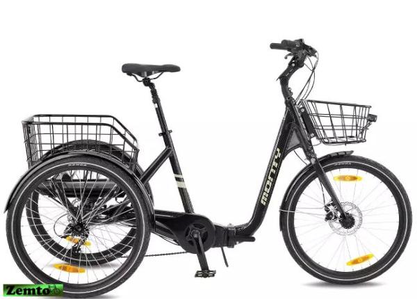 Elektro Dreirad Zocket Basic, 24, Mittelmotor, 80 NM / 540 WH, Faltbar, Schwarz
